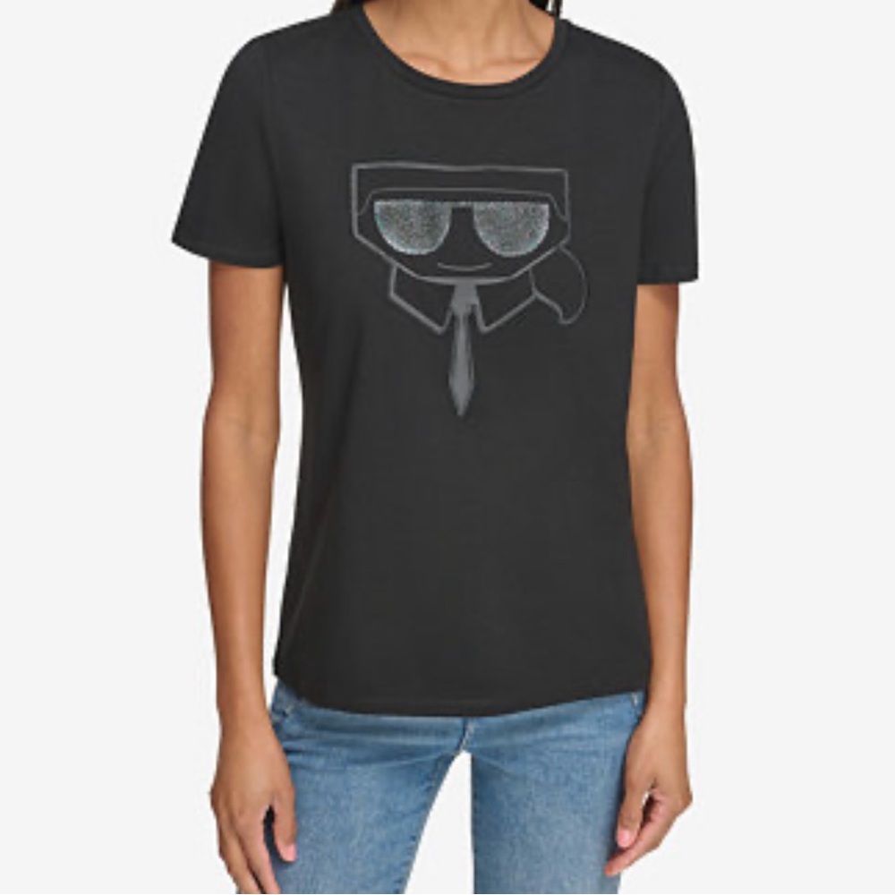 KARL LAGERFELD PARIS Women's Karl Emoji Logo T-Shirt